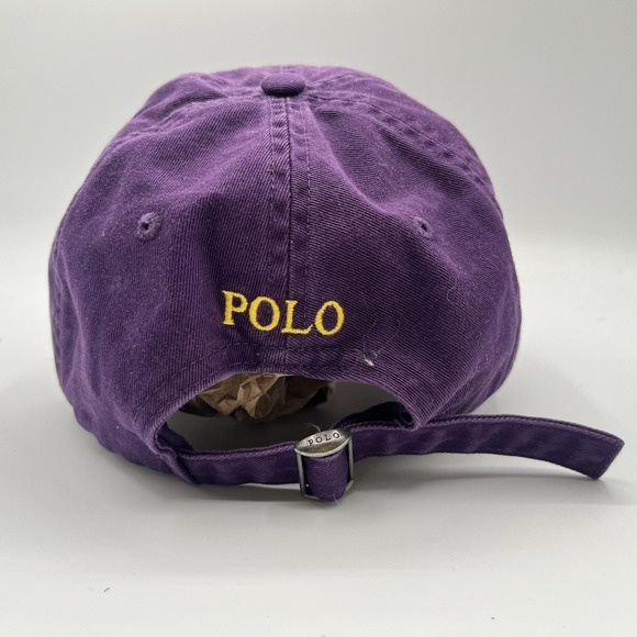 Polo Ralph Lauren Hat Cap Strap Back One Size Purple Pony Logo Embroidered - Picture 4 of 7